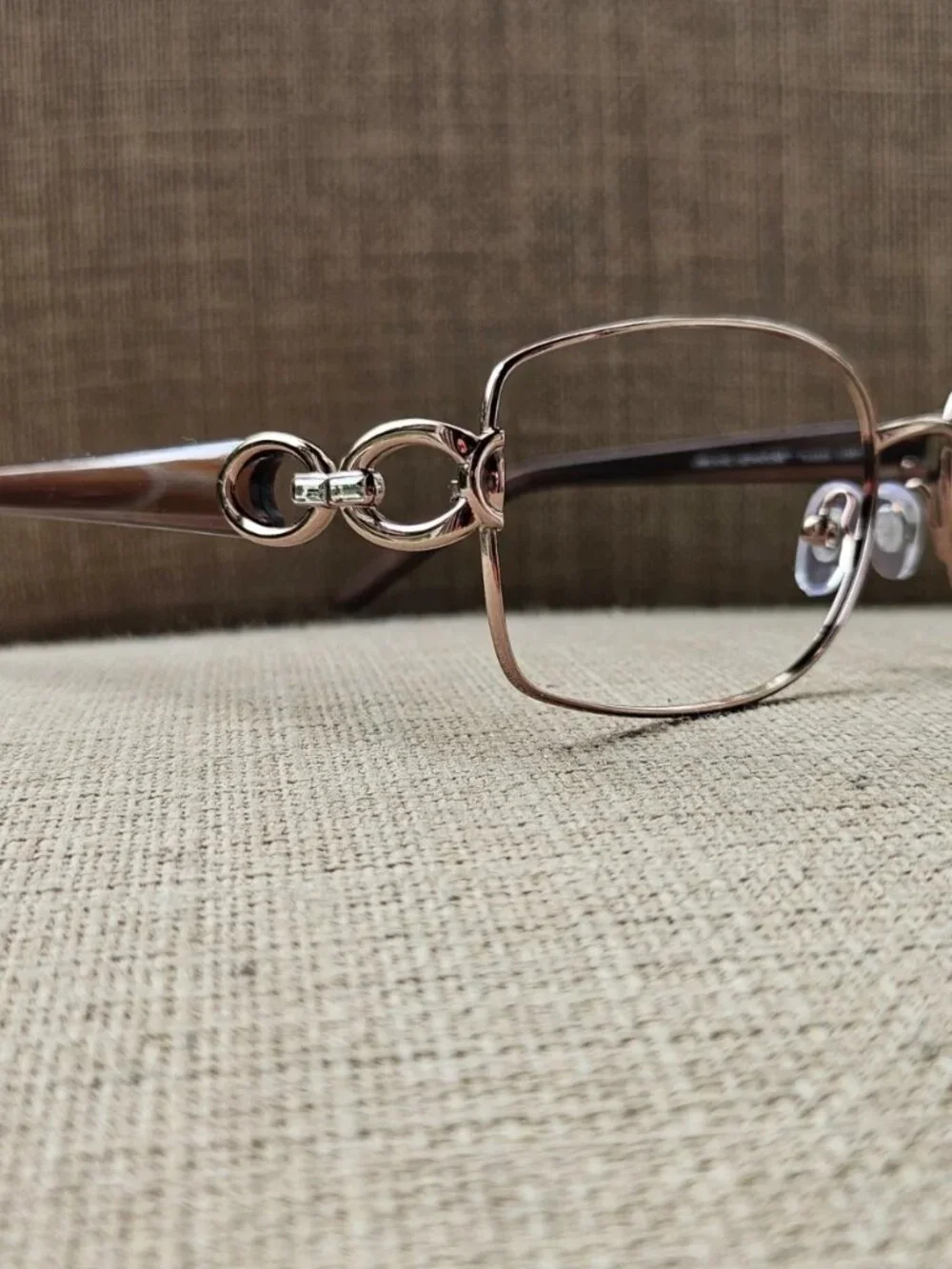 Vintage Kirkland Signature Eyeglasses Frame Gold/Taupe Eyewear Paradise Italy